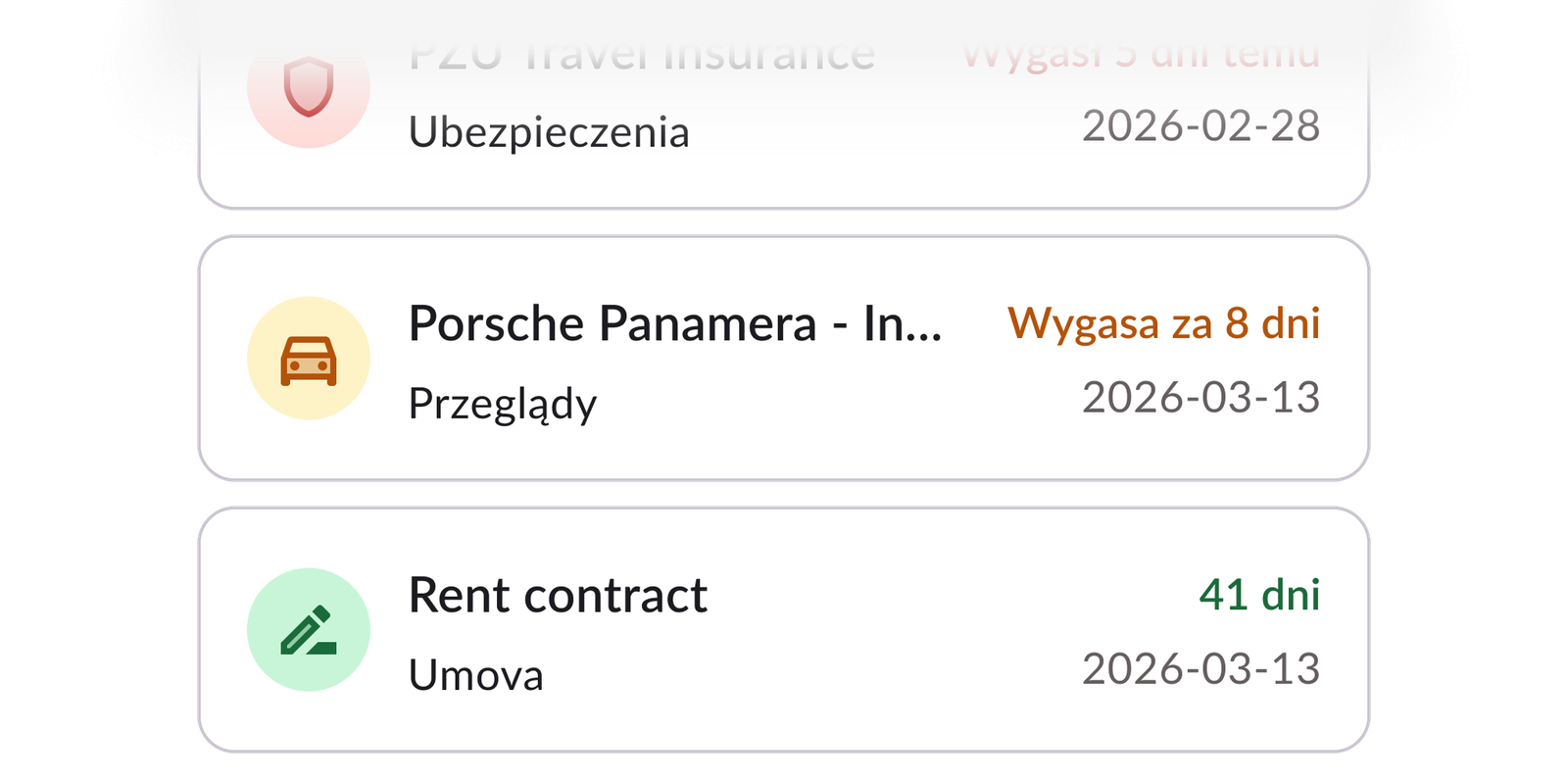 Organized by category